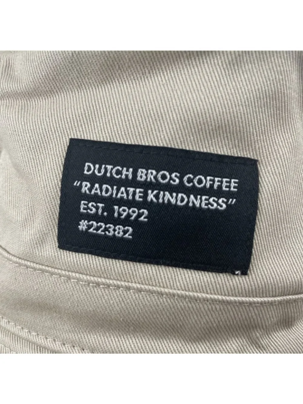 Dutch Bros Coffee Bucket Hat w/ Pocket Adult One Size Radiate Kindness Canvas